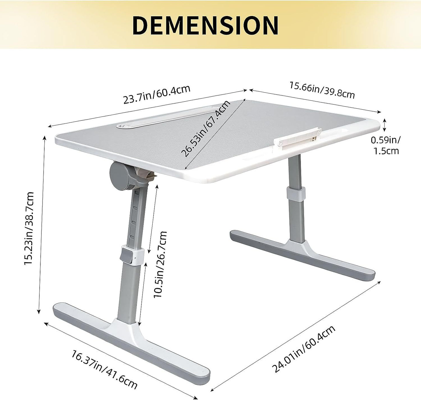 Multi-Function Lap Desk with LED Light and Storage Drawer