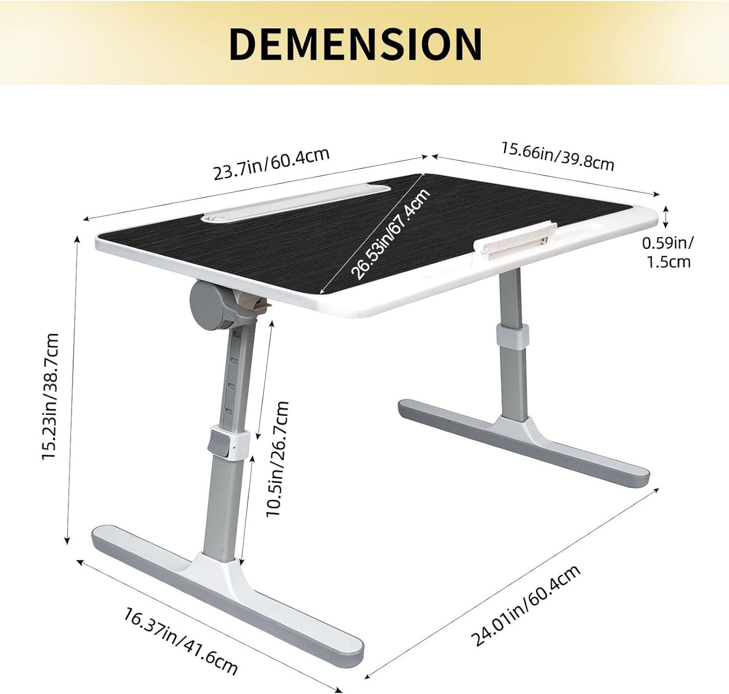 Multi-Function Lap Desk with LED Light and Storage Drawer