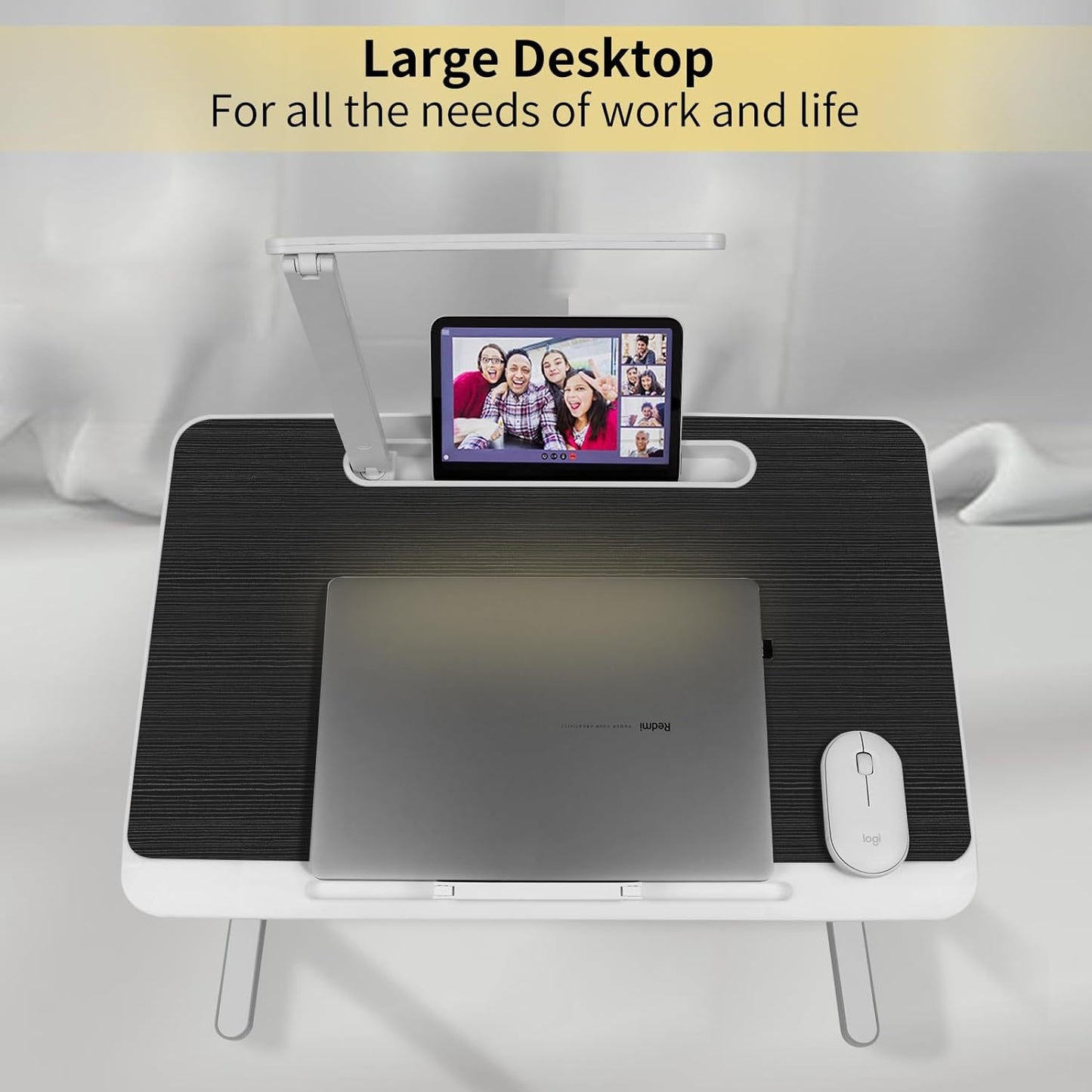 Multi-Function Lap Desk with LED Light and Storage Drawer